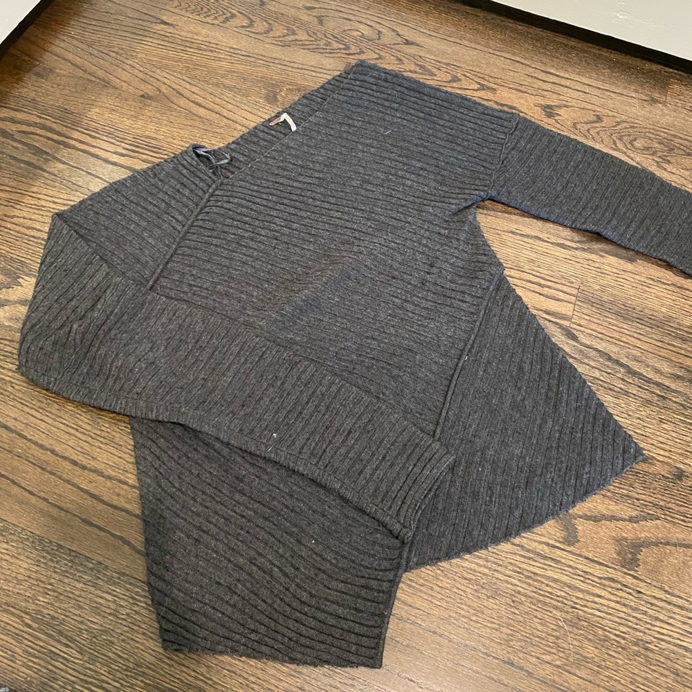 Free people grey sweater with cool shoulder cut